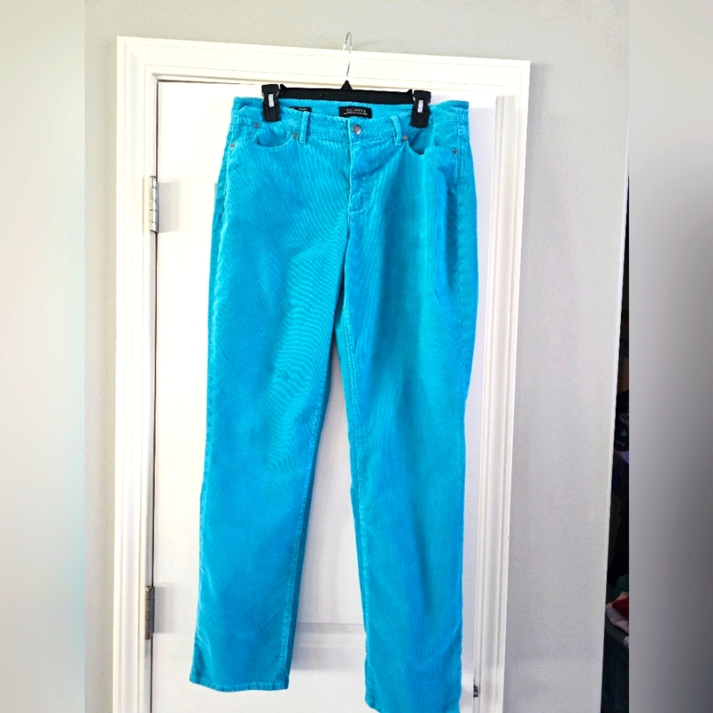 Talbots Straight-leg Turquoise Cordoroy Pants